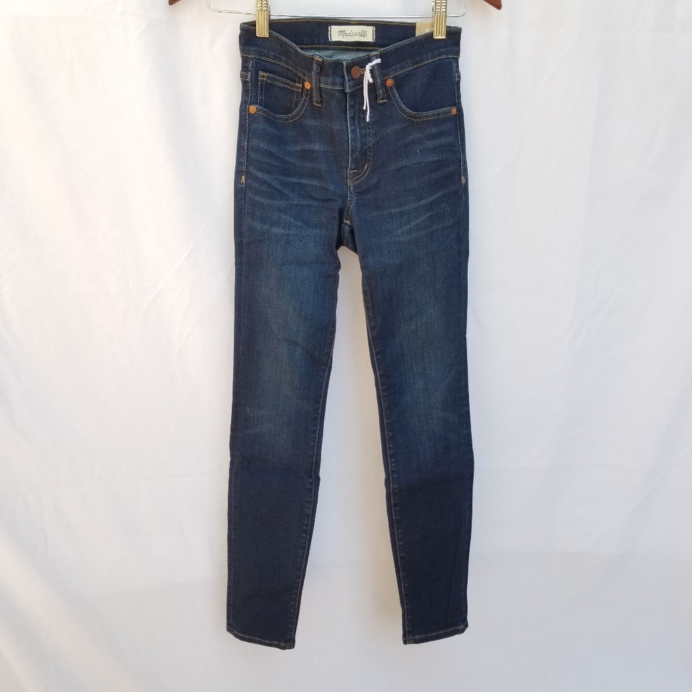 MADEWELL 9" Mid-Rise Skinny Jeans in Larkspur Wash